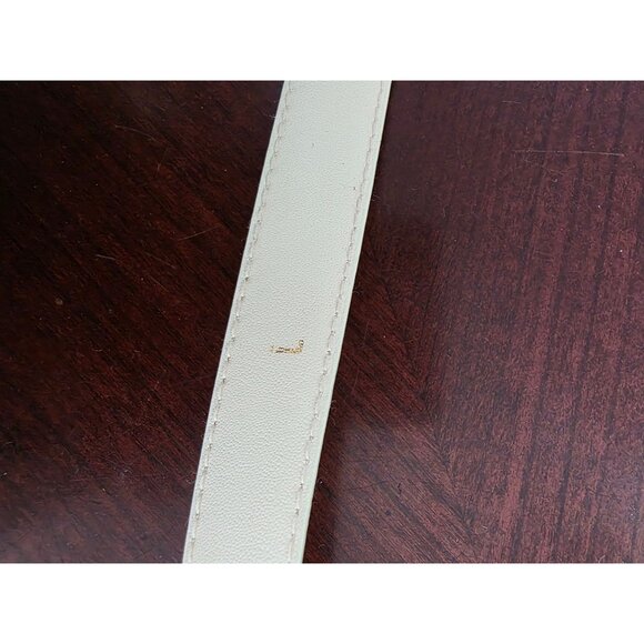 Genuine Snakeskin Leather Belt Silver Buckle Cream/Off White Exotic Accessory L - Picture 6 of 8